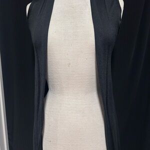 White House Black Market Charcoal Open Front Vest